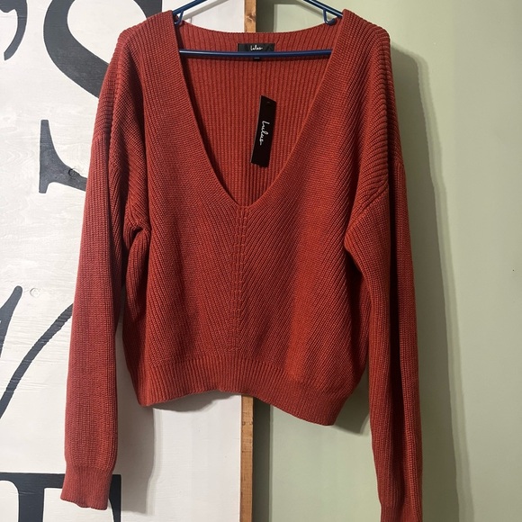 Lulus Sweaters - Lulu's Brown V-Neck Sweater Cozy Knit